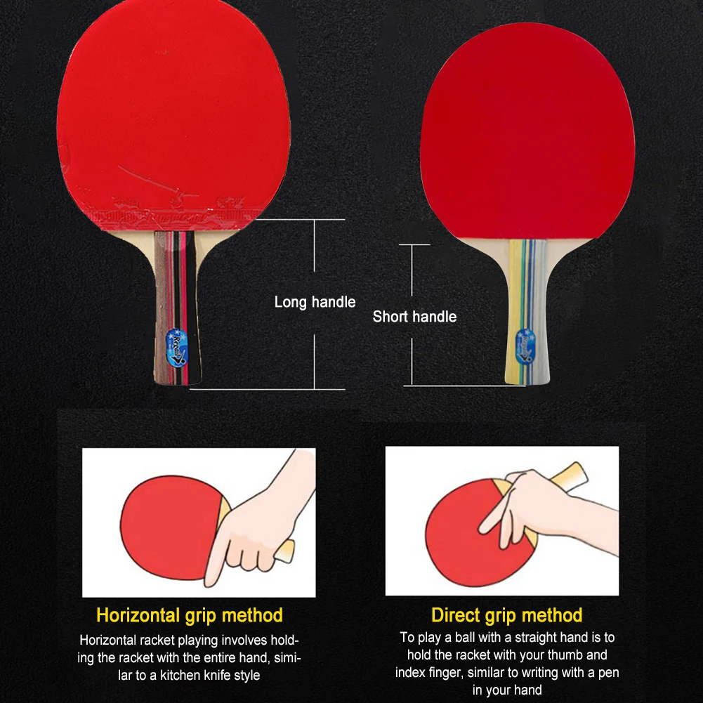 Ping Pong Paddles 2 Rackets & 3 Balls Table Tennis Paddles with Storage Bag 2 Player Ping Pong Set Non Slip for Tournament Play