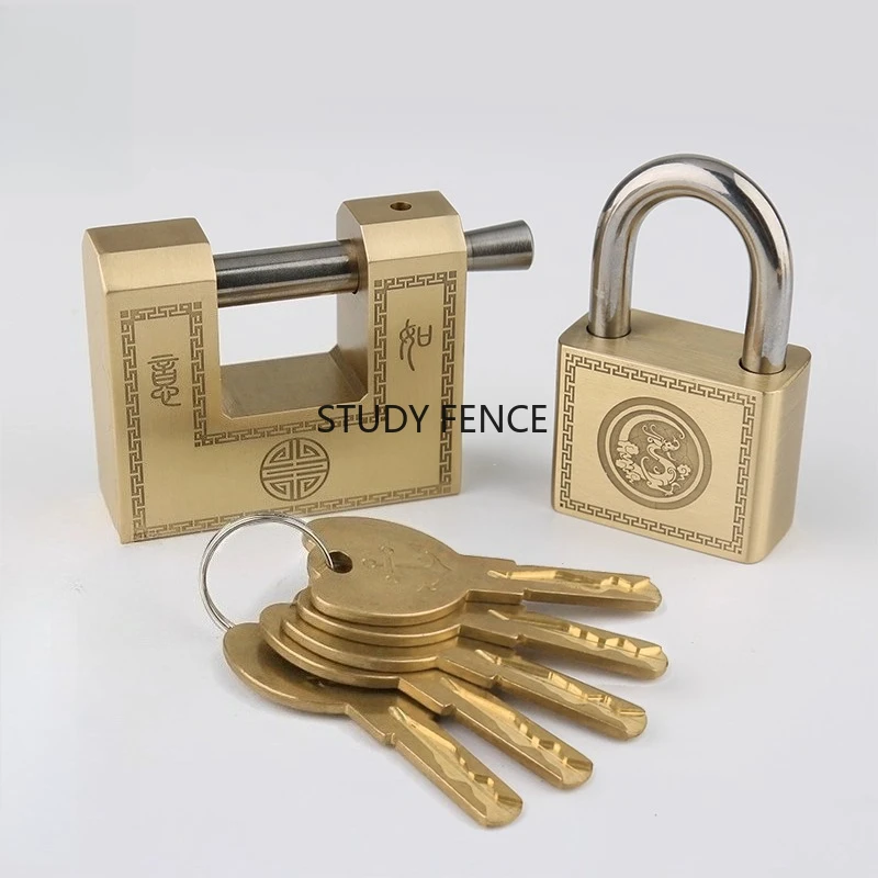 

1 шт. металлический навесной замок, бытовой металлический противоугонный замок, китайский стиль, комнатный замок для двери/шкафа, фурнитура, аксессуары с ключами
