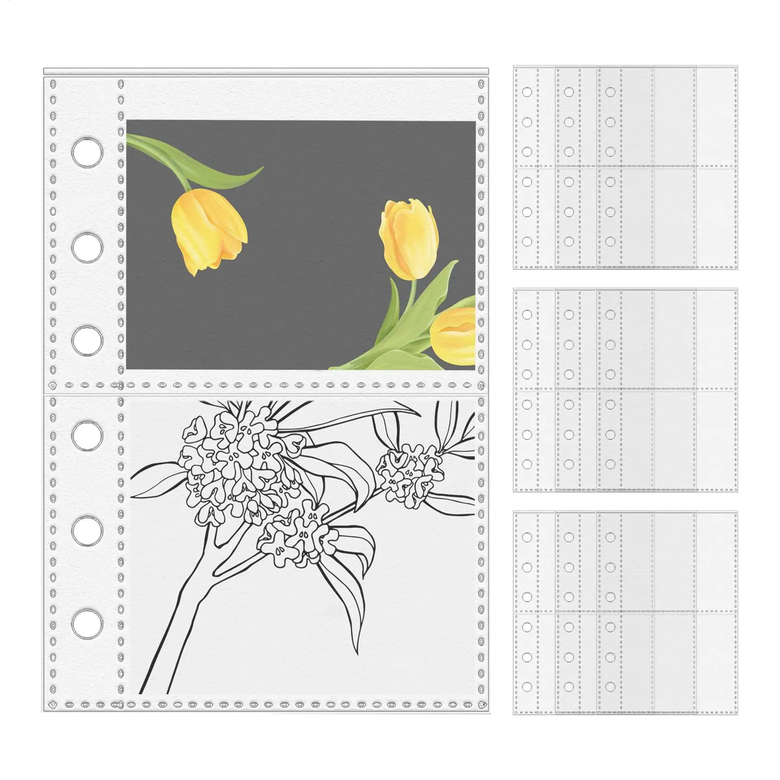 

10Pcs A7 Transparent File Holder Notebook 6 Hole Loose Leaf DIY Document Bag Binder Rings PVC Storage Binding Folder