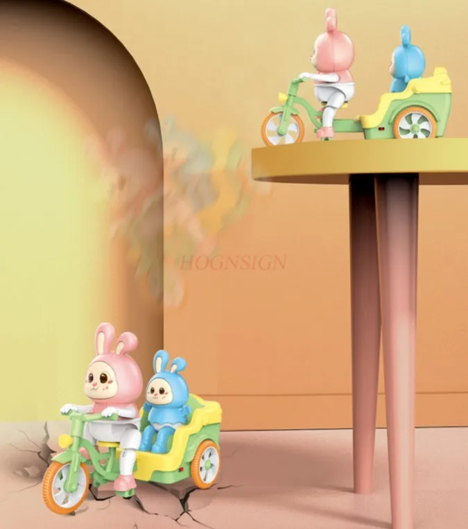 Juguete eléctrico para niños, triciclo con forma de conejo, nueva bicicleta musical para bebés de 0 a 3 años