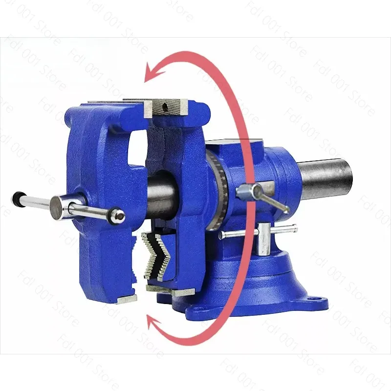 4-inch Multifunctional  heavy-duty bench vise 360-degree rotation locking base desktop vise screw rod thickened