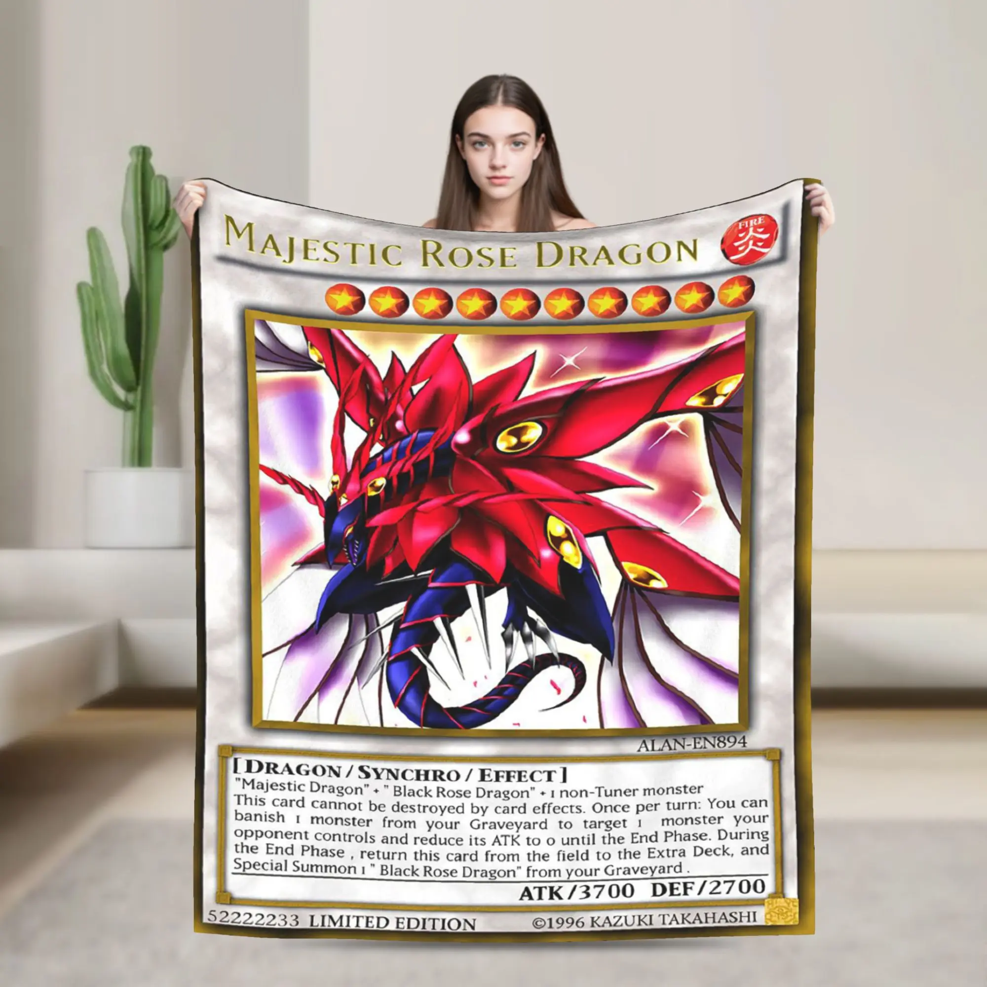 Majestic Rose Dragon Knitted Blankets Yu-Gi-Oh Anime Throw Blankets Summer Air Conditioning Personalised Lightweight Bedspreads