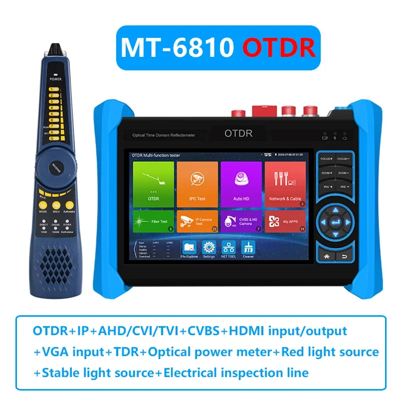 

OTDR IP CCTV Fiber Tester 5.4'' Multifunction OTDR Optical Time Domain Reflectometer Camera Tester Wavelength Dynamics Optional