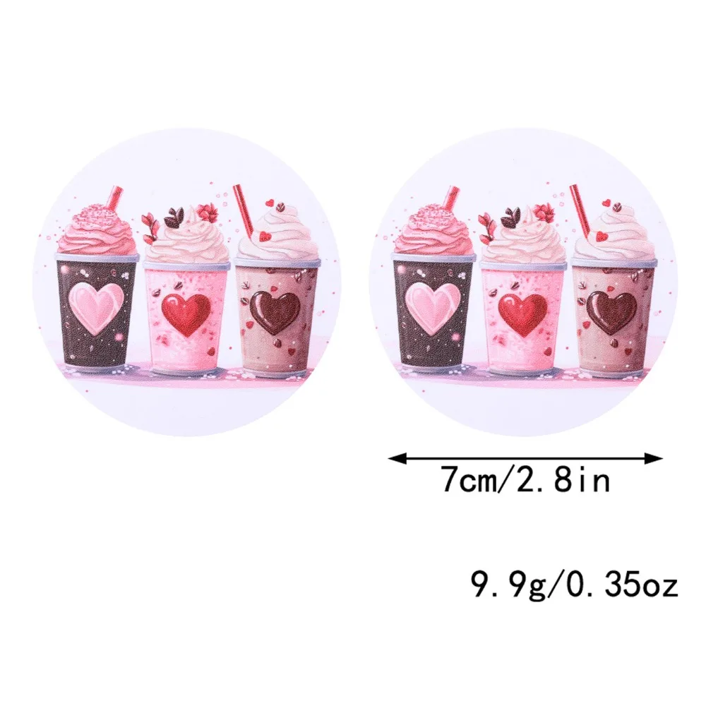 Heart Pattern Pink Car Coaster Water Coaster Pads Anime Figure Heart Pattern Car Coasters Cup Mats PVC