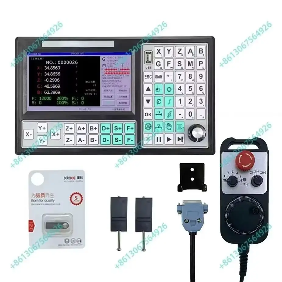 CNC Offline Controller SMC5-5-N-N 5 Axis Support RTCP 500KHz Motion Control System With 5 Axis Emergency Stop Hand Wheel Kit