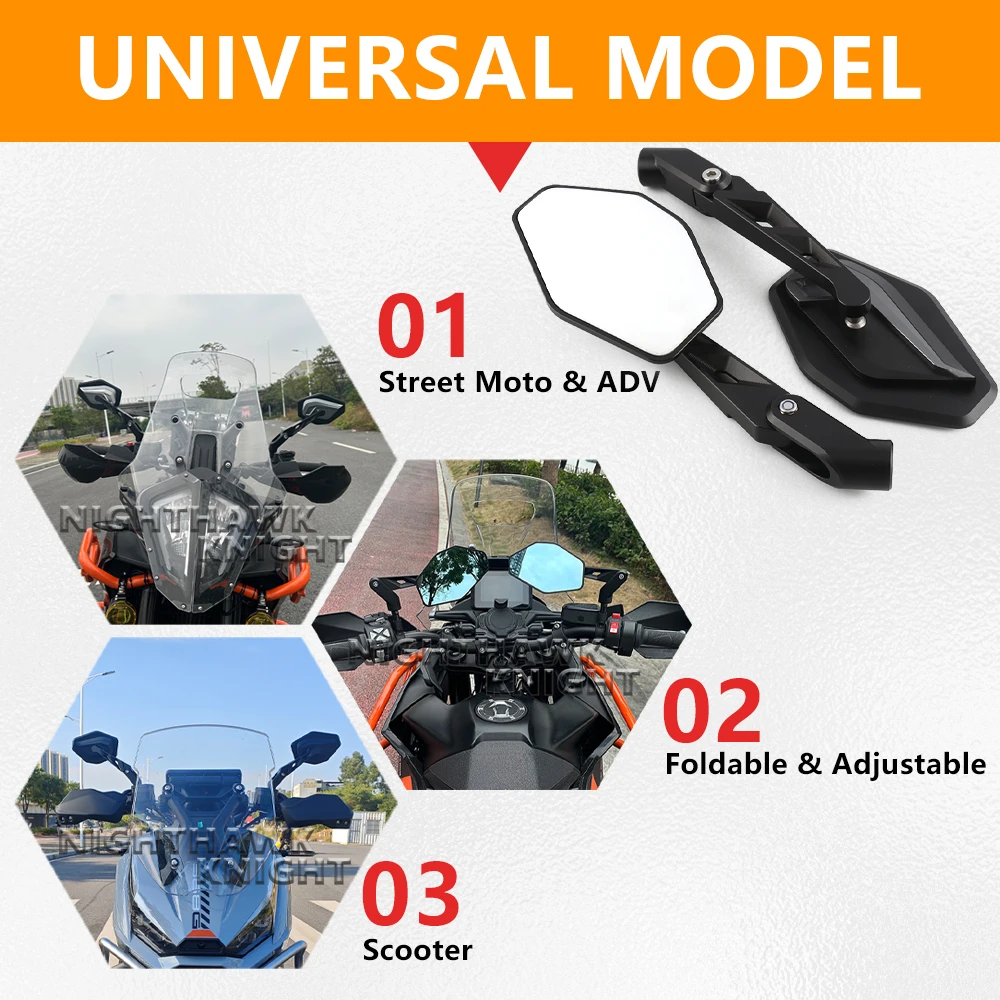 For VOGE DS900X DS625X DS525X 900 625 525 dsx Motorcycle Accessories CNC Aluminum Foldable Rearview Mirror Convex Side Mirror