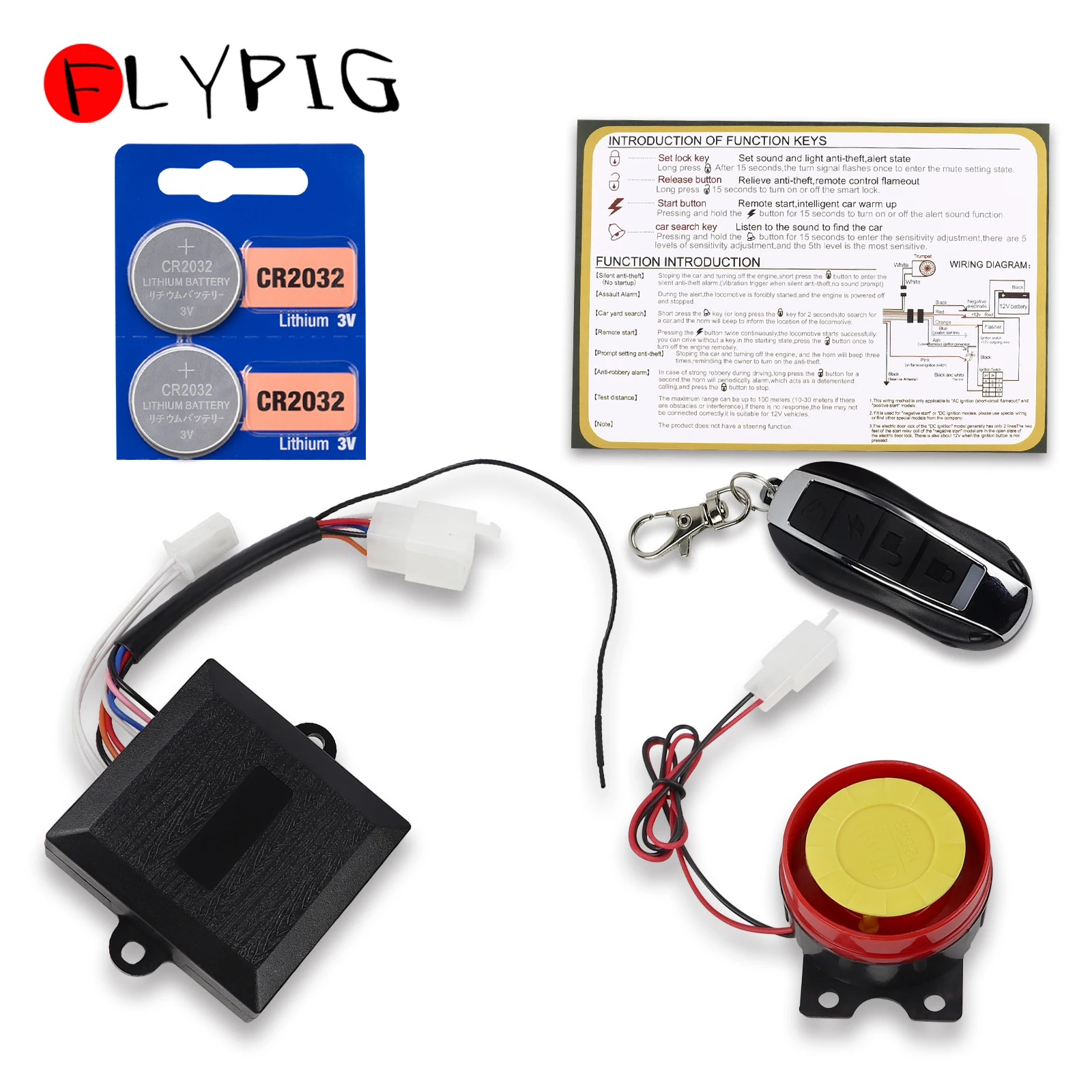 Motorcycle 12V Theft Protection Remote For 50CC ~ 125cc Dirt Bike ATV 125db Anti-theft Security Security Alarm System