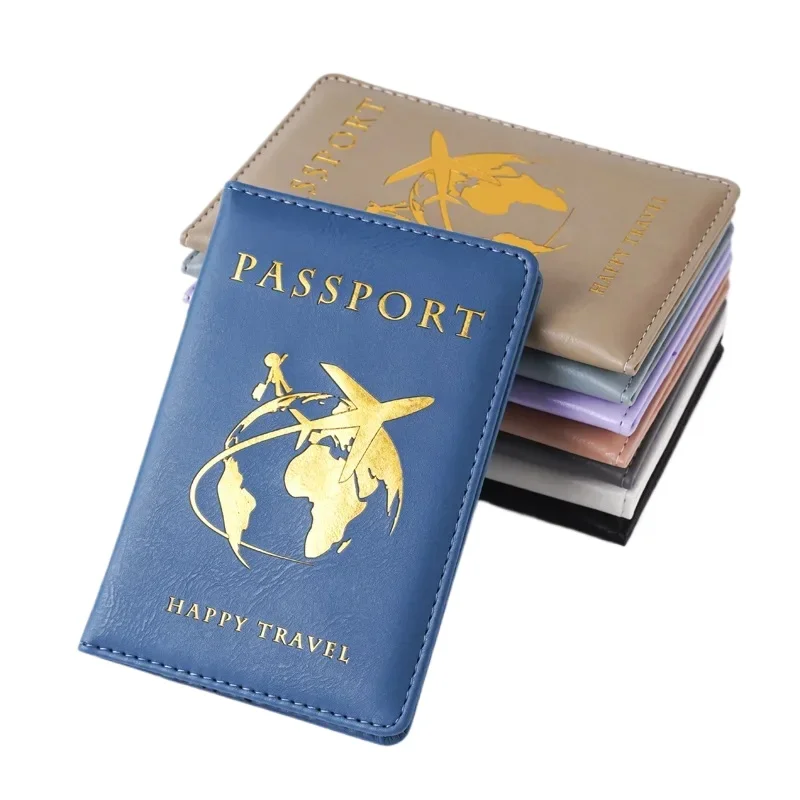 2025 Global Color Changing PU Passport Cover plane Ticket holder Passport Holder Travel Wallet Id Card Holder Travel Accessories