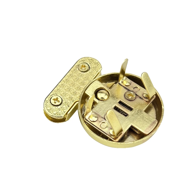 Turn Clasp Lock Zinc Alloy Bags Hardware DIY Bag Accessories Custom Light Gold Buckle for Handbags