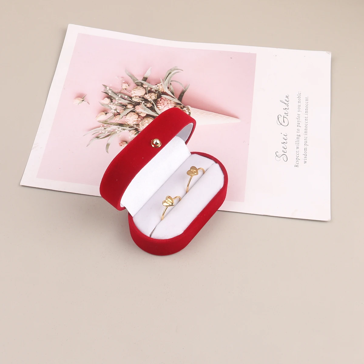 Velvet Ring Jewelry Packaging Box Jewelry Jewelry Engagement Ring Necklace Box Locket Storage Box