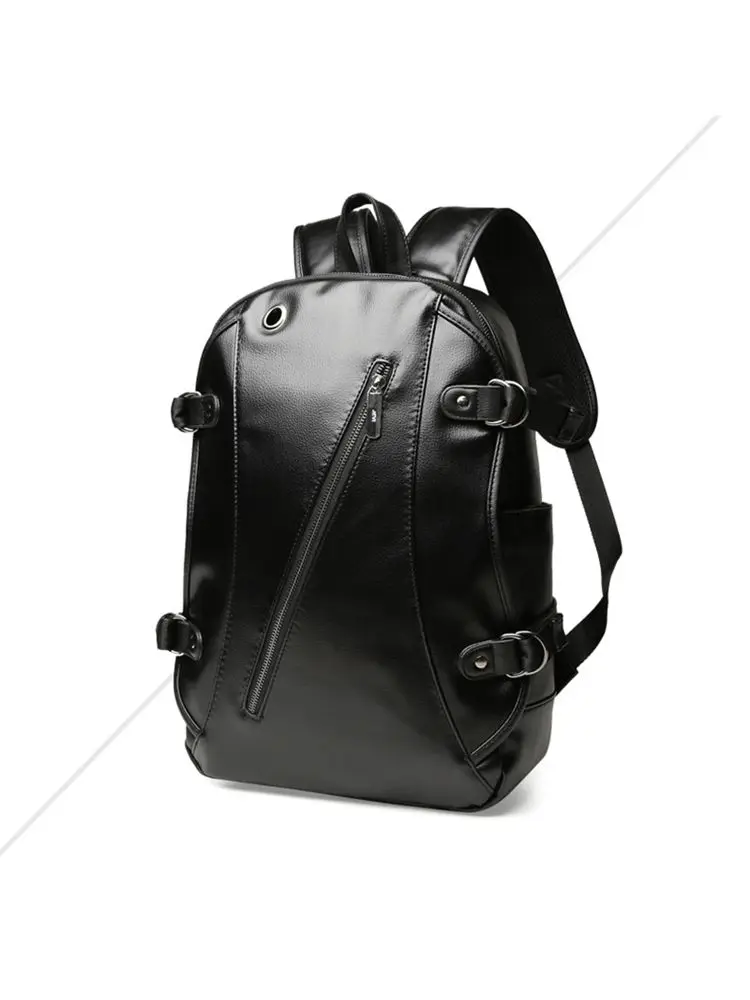 Unisex Backpack External USB Charge Waterproof Backpack Fashion Classic PU Travel Bag Casual Large Capacity Bags For Ladies Men image 6