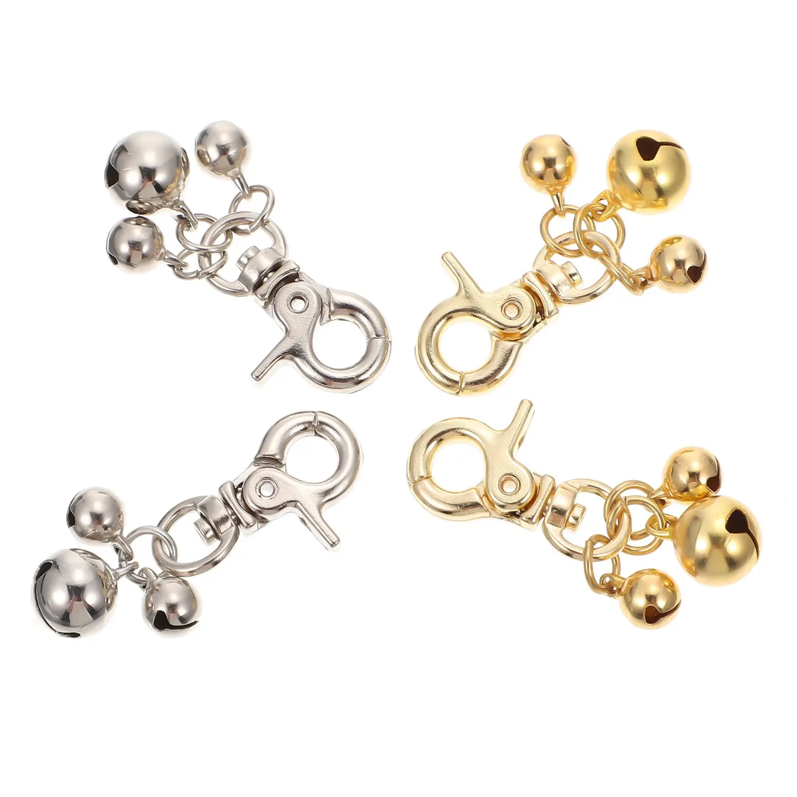 

4Pcs Cat Dog Collar Bell Keychain Zinc Alloy Retro Dog Collar DIY Accessories Metal Loud Bell Home Decor Pet Supplies