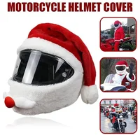 Funda para casco de motocicleta, sombrero de Papá Noel de Navidad, sombrero seguro de cara completa, gorra de carreras de Papá Noel, regalo de decoración navideña
