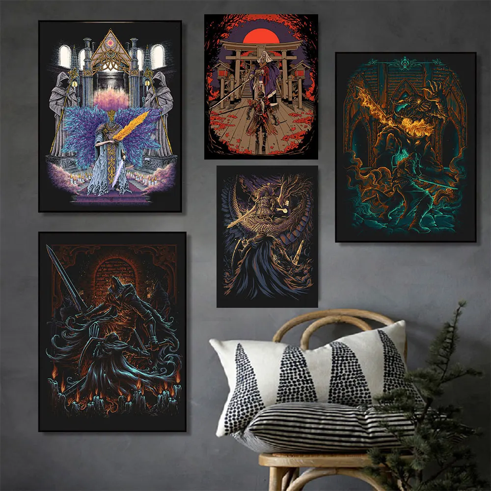 

Dark Academia Art Undead Legion Gothic Poster Print Chosen Undead Canvas Painting Wall Art Pictures Living Room Home Decor Gift