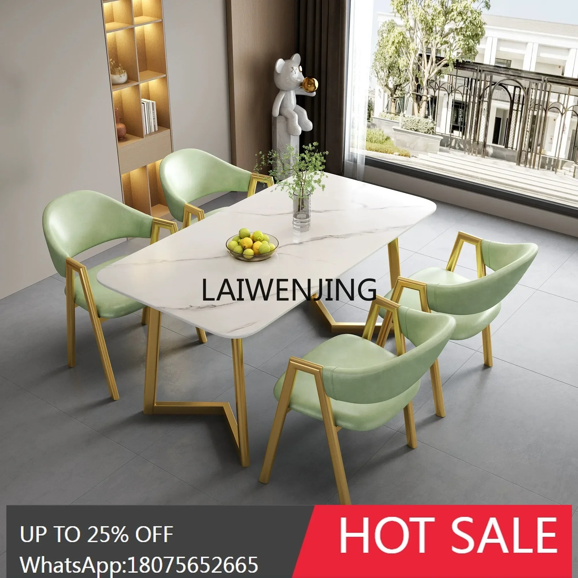 MJY negotiates light luxury slate reception small meeting table casual dining table