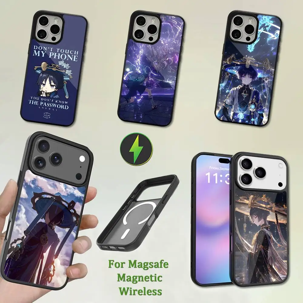 

Genshin Impact S-Scaramouche Case For iPhone 13,15,17,14,Pro,Max,Plus,12,11,16,Mini, For Magsafe,Magnetic Wireless Charging