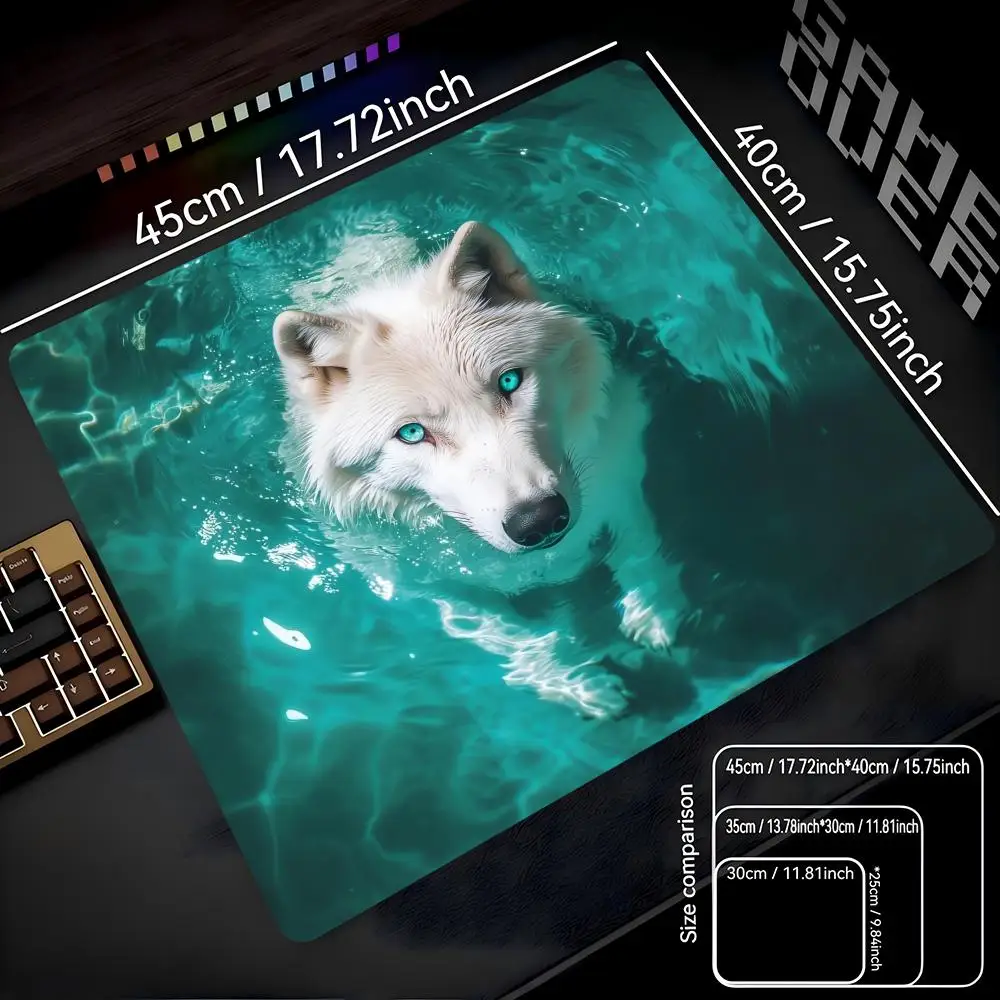 

Water Wolf Mouse Pad 22X18 40X45 Computer Accessories Office Game Table Mats XS Rubber Anti-slip Mousepad Small Decor Desk Pads