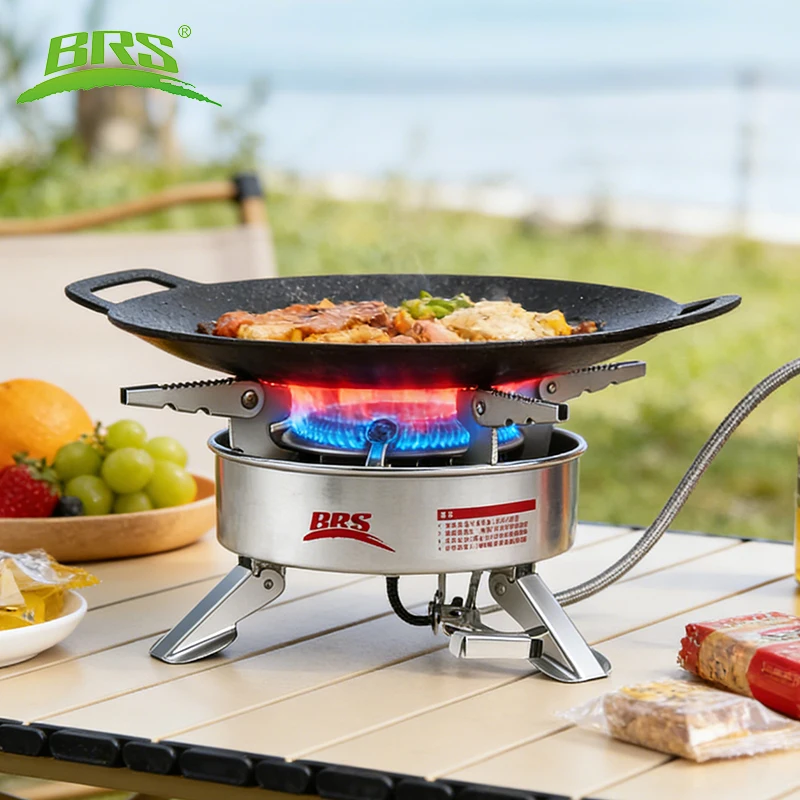 BRS-10 estufa de potencia de fuego fuerte, estufa de Gas plegable para acampar al aire libre de 1940W, estufa de cocina para senderismo, Picnic, utensilios de cocina, horno