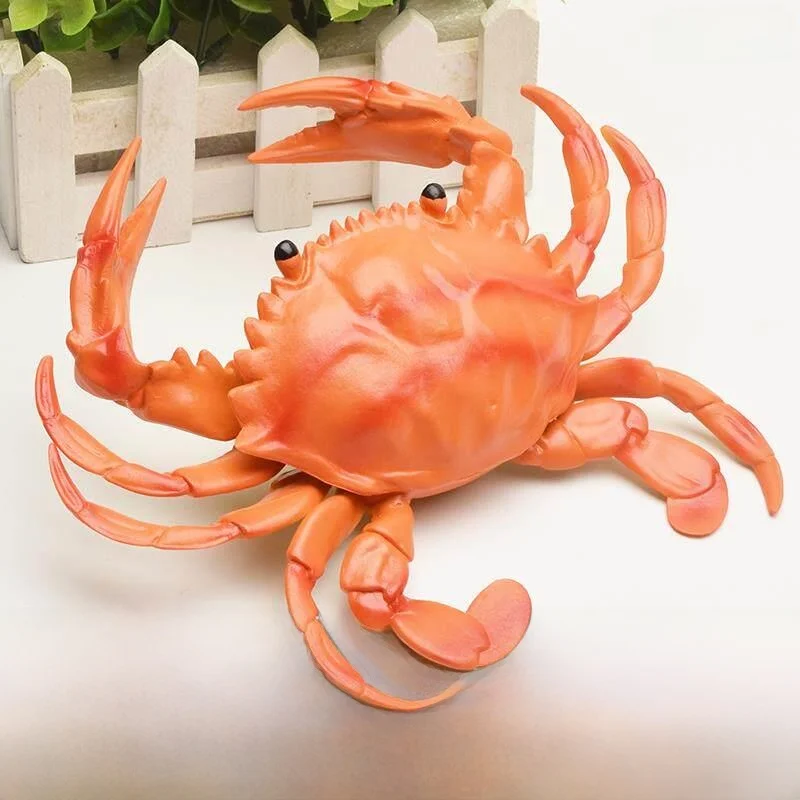 Early Education Cognitive Toy Soft Rubber Sea Animal Model Realistic Crab Lobster Children's Learning Plaything Sound Producing