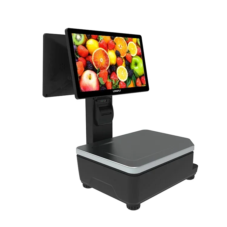 

LongFly 15.6 touch screen AI label barcode digital with supermarket pos android with scale cash register ai scale