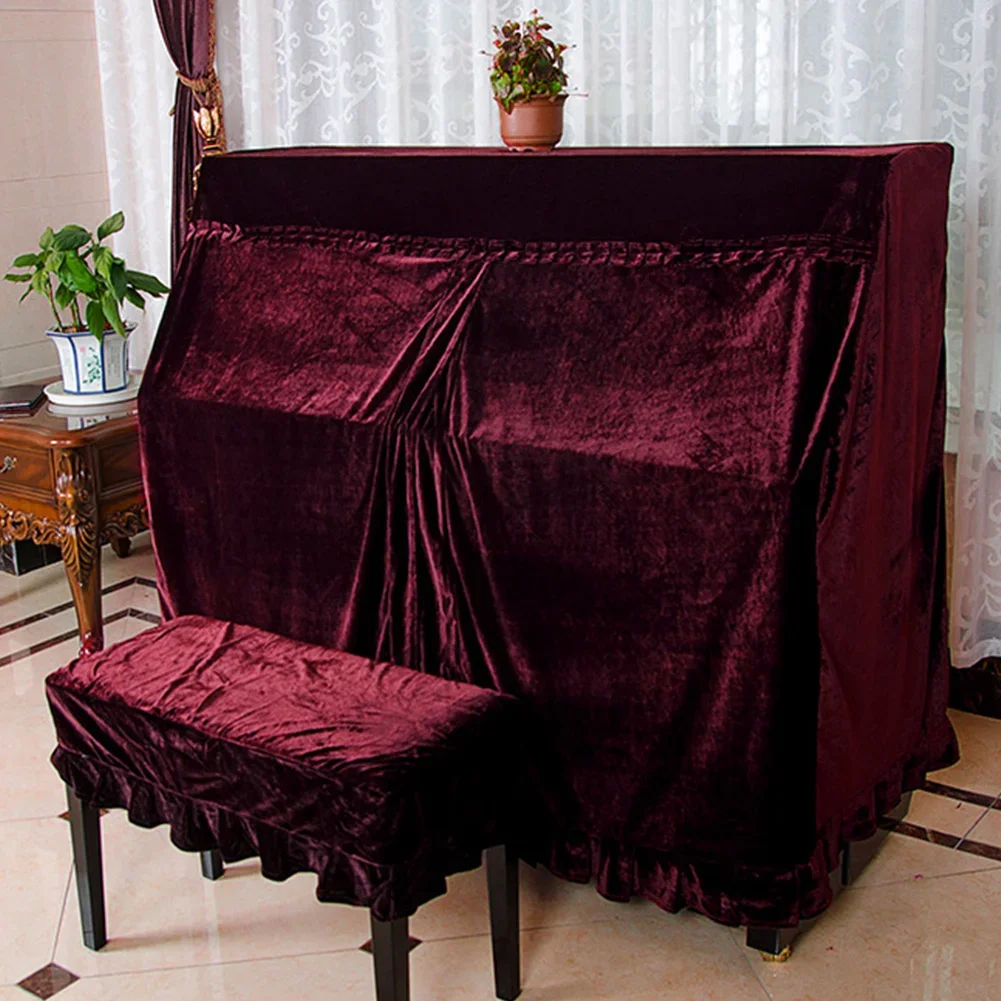 Durable Soft Velvet Decorated Piano Cover Macrame Hand Wash Practical Home With  Cover Dust-Proof Protective Anti-scratch