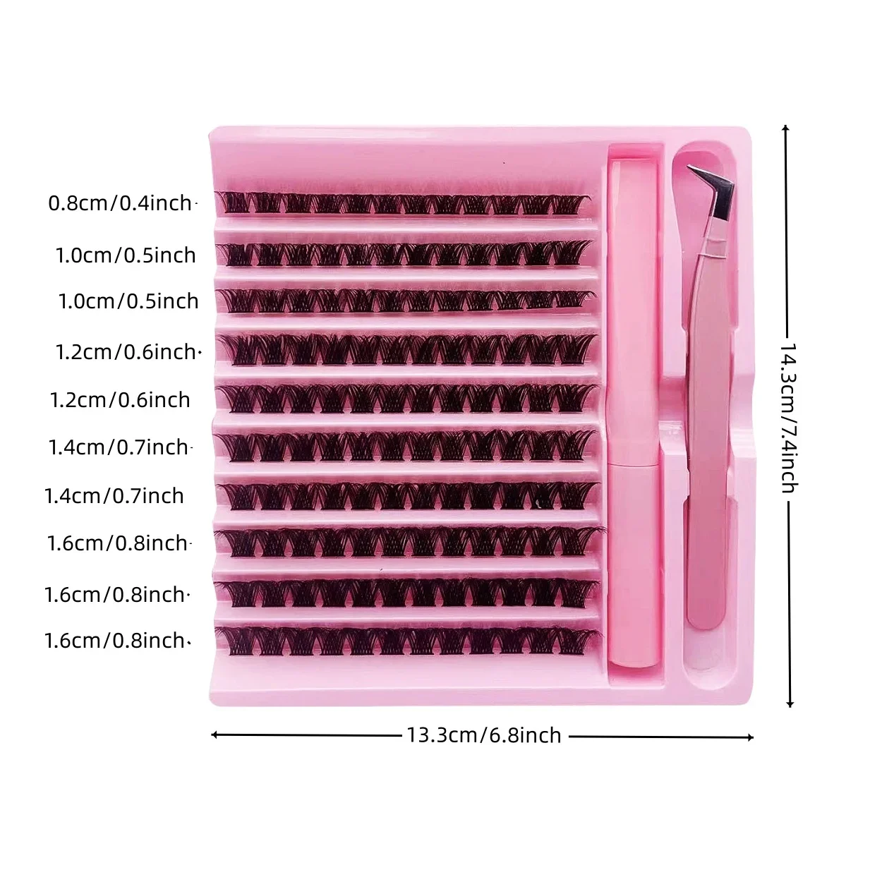 120pcs Clusters DIY Segmented Eyelash Natural Extension Dense Pbt Material 2-in-1 Set C Curling False Eyelashes