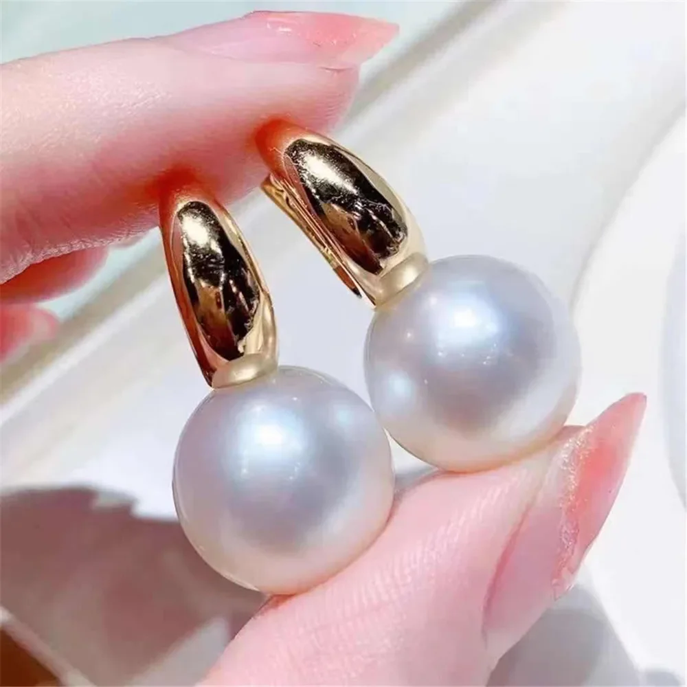 

DIY Pearl Accessories 925 Silver Ear Nail Empty Holder Fashion Gold Silver Eardrop Holder Suitable for Mounting 8-12mm Beads