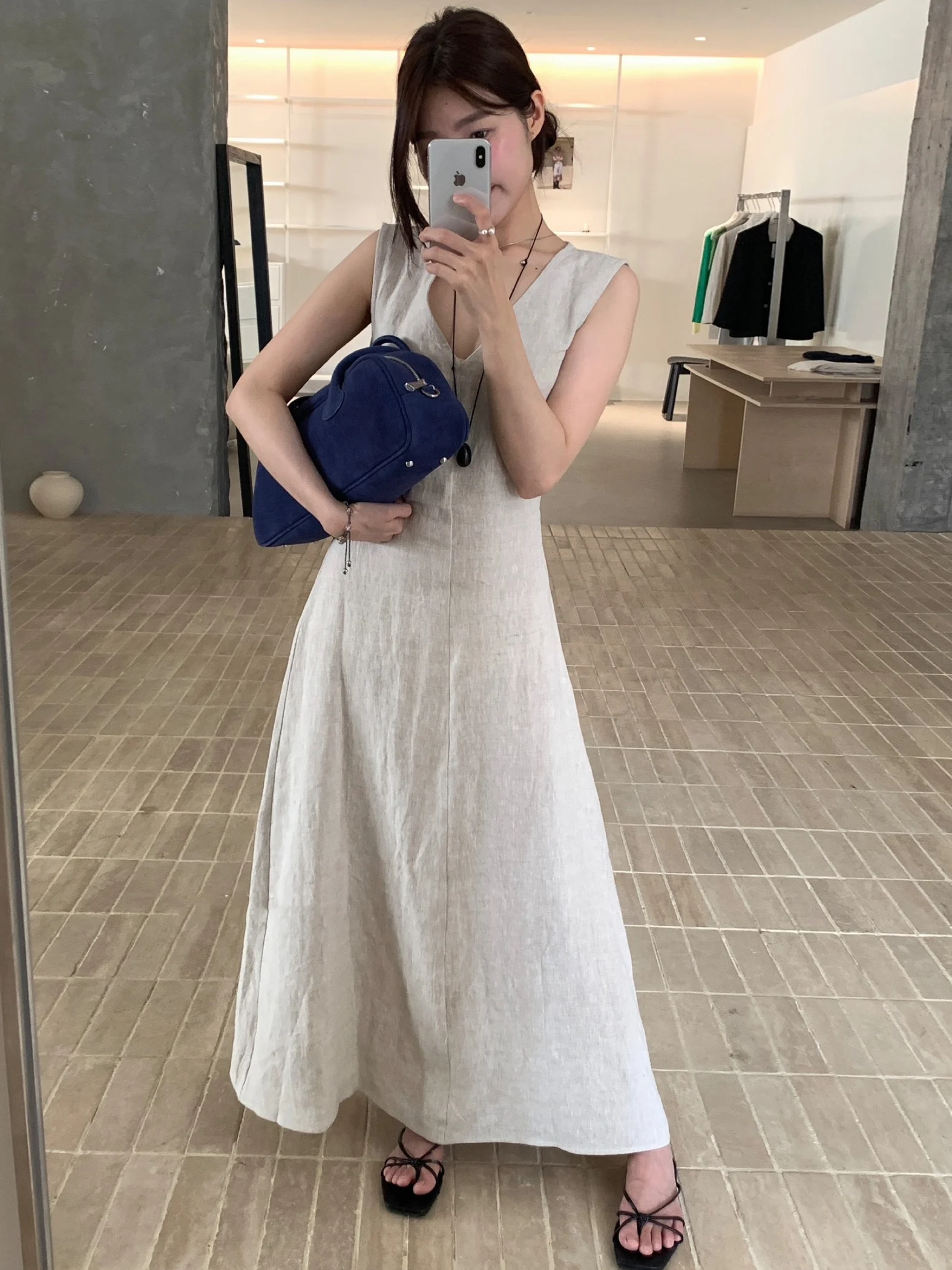 Korean Sle V-Ne Bal Hollow out Long Dr Women's Summer Vest Dr Holiday Vibes Svel Gown with Belt