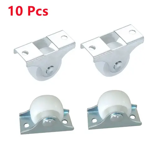 Roulettes en plastique à sens unique pour salle de bain, petite roue, quincaillerie, accessoires de meubles, partenaires de rail blanc, roulette de 1 pouce