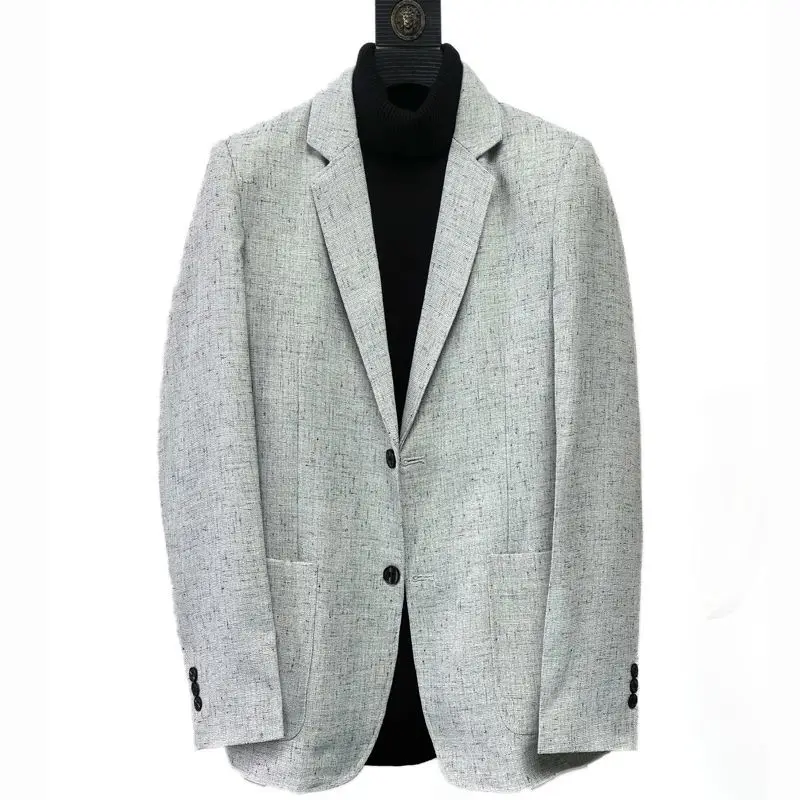 

Men's Slim Fit Casual Business Blazer 2026 Spring Autumn New Middle Aged Formal Coat Male Suit Jacket Plus Size