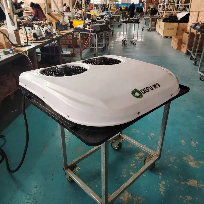 مكيف هواء يعمل بالبطارية 24 فولت للشاحنة، مكيف هواء تيار مستمر 12 فولت، مبرد هواء للشاحنة