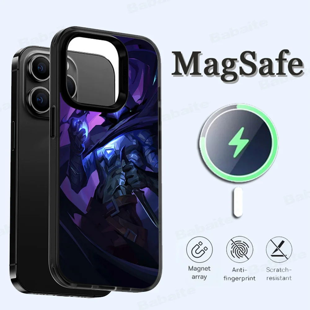 Valorant O-Omen Phone Case Magesafe Magnetic Wireless Charge Case For iPhone 16 11 12 13 14 15 Pro Max Plus Mini