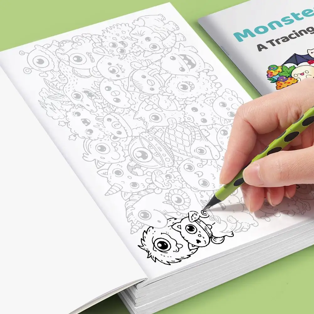Trace & Color Doodles Coloring Book 28 Pages Relaxing Trace‑and‑Color Workbook For Adults Stress Relief Drawing Activity Book