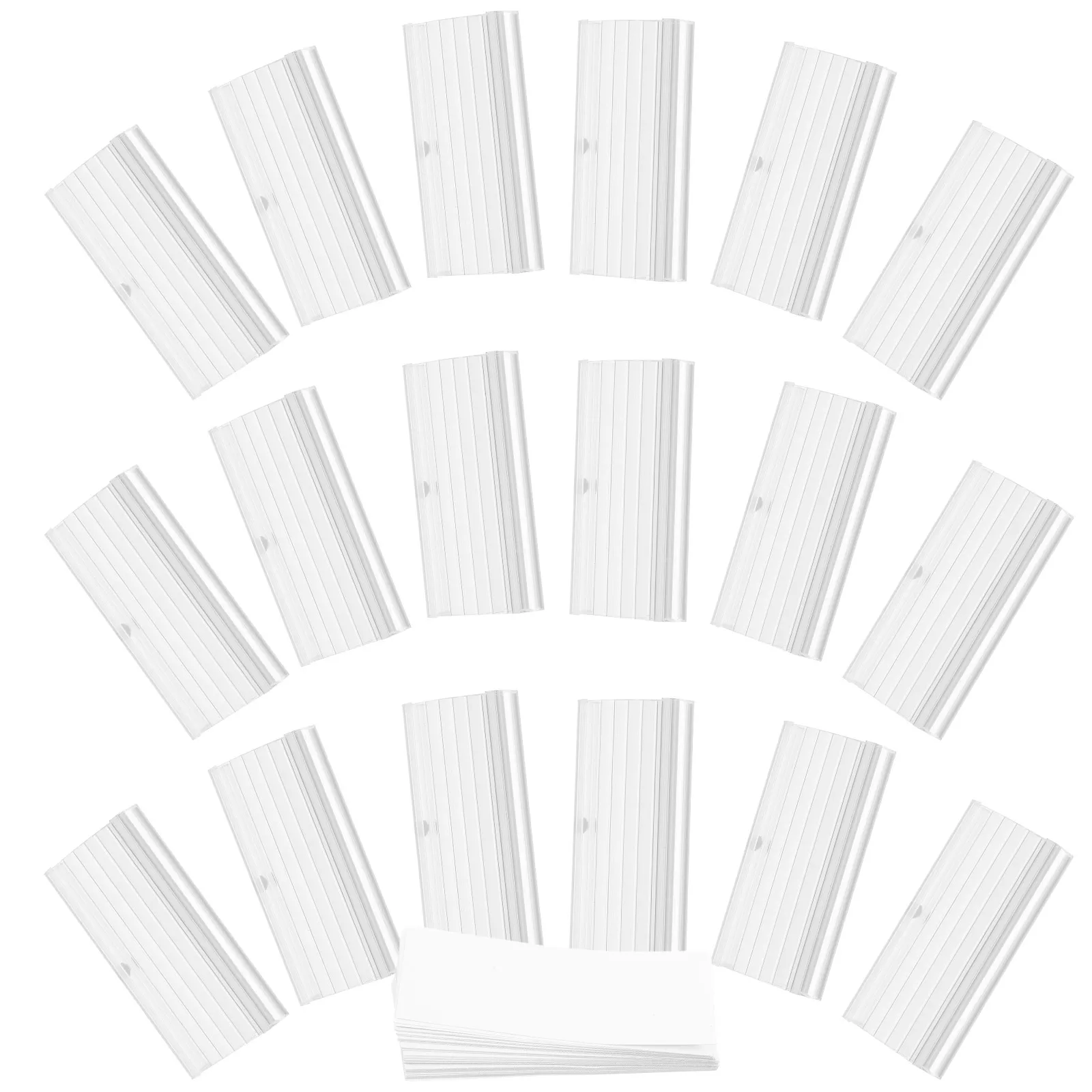 

50 Pcs Label Tag Clip Insert Office Retail Holders Pvc Display Stand Merchandise Sign