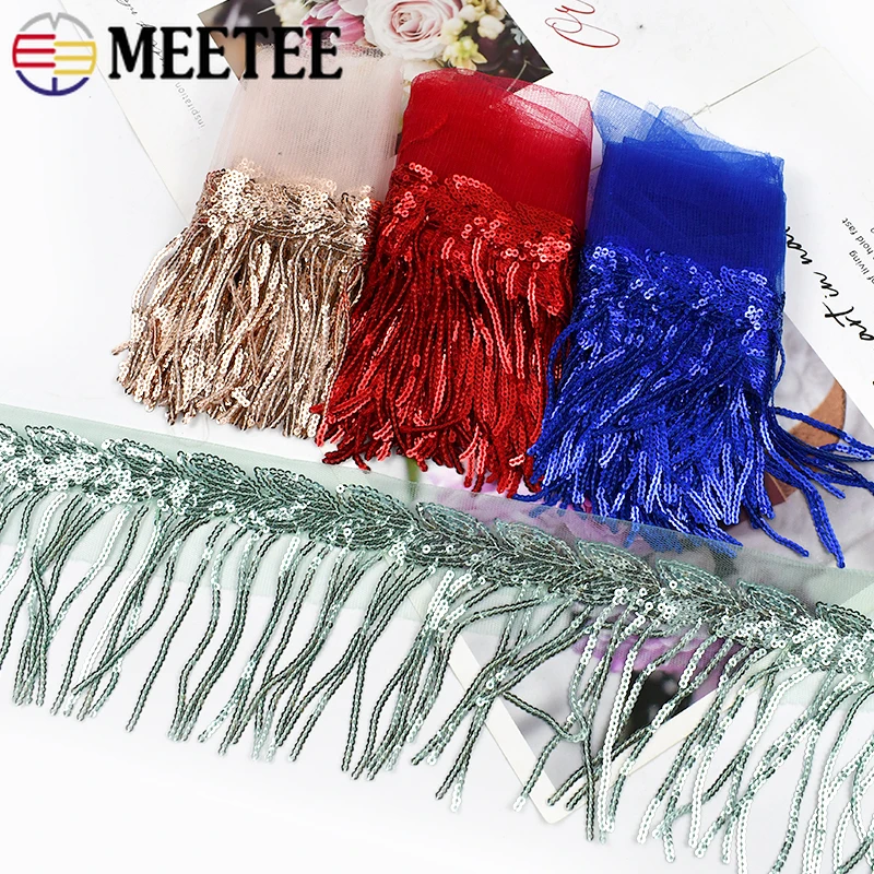 

5/10Yards 18cm Sequin Tassel Fringes Sewing Clothes Lace Trim Dance Dress Decor Trimmings Fringe Tassel DIY Crafts Accessories
