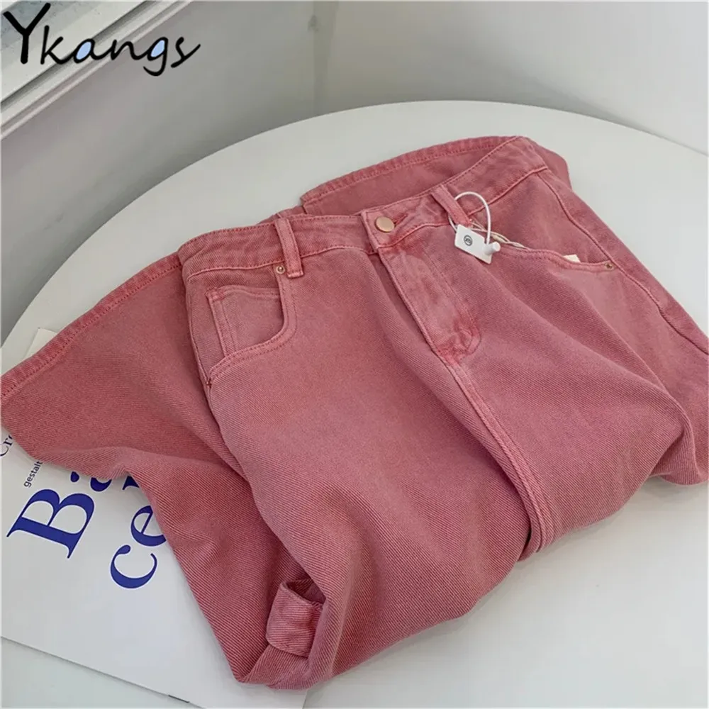 

Y2k Pink High Waist Denim Skirt Women A-Line Long Slim Wrapped Hip Jeans Skirts For Ladies Korean Fashion Vintage Split Saia