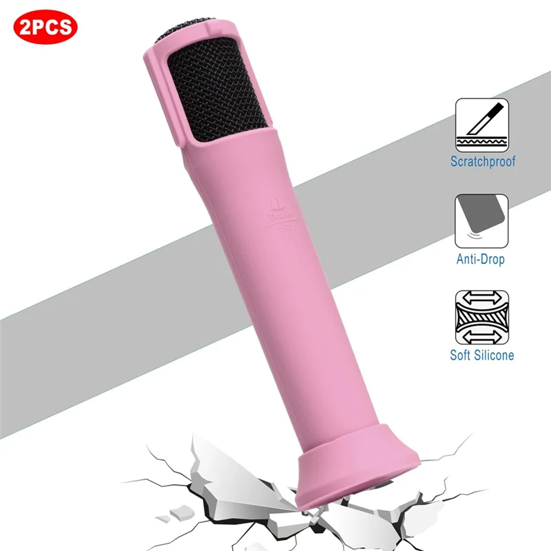 B24B 2Pcs Silicone Case For  Partybox Wireless Microphone Anti-Rolling Protective Case With Base Microphone Case