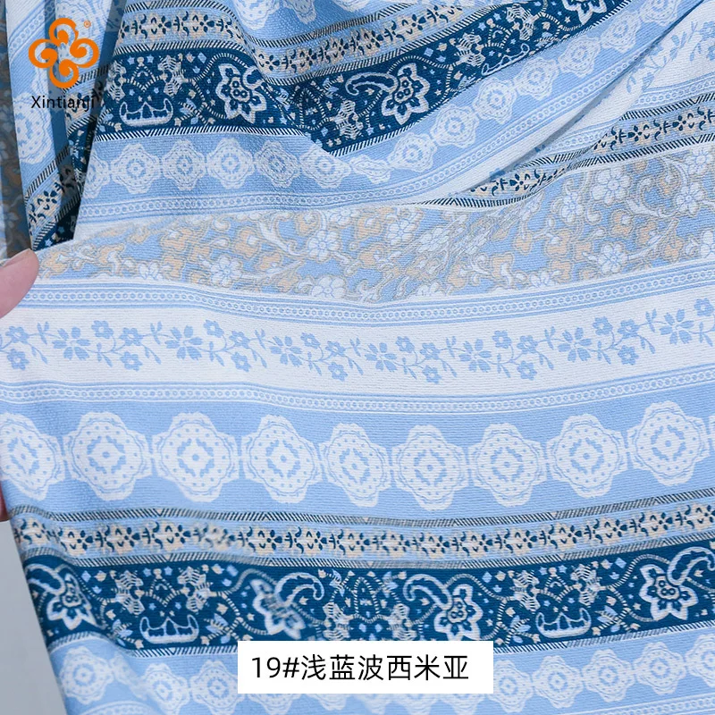 Printed Floral Paris Outer Chiffon Fabric For Sewing Woman Dress And Blouse Not See Through  50X150cm/Piece TJ8618