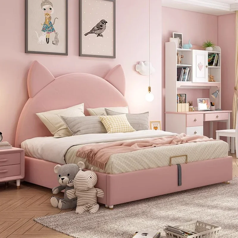 Girls Children Bed Castle Princess Sleeping Design Tatami Double Massage Bed Human Dog Full Wooden Muebles Modern Furniture