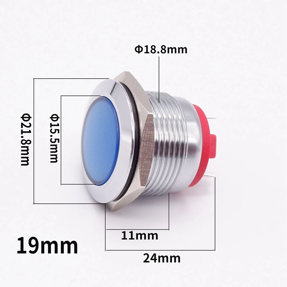 16mm 19mm 22mm Light Indicators Led Warning Signal Metal Pilot Lamp 3V 6V 12V 24V 220V Red Yellow Blue Green Screw/Pin Terminal