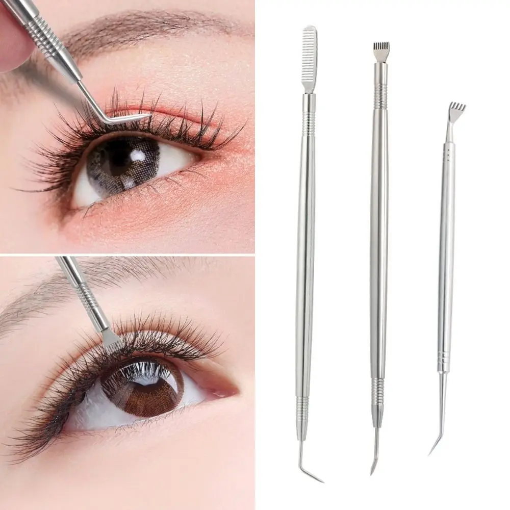 Double Side Eyelash Perm Lifting Tools, Anti-Slip Wand, Eyelash Perming Stick, Lash Lift com pente, Aço inoxidável