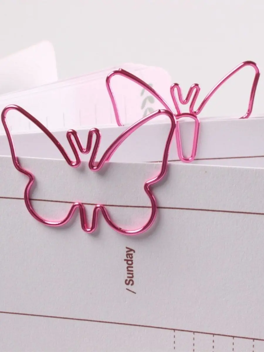 Pink Butterfly Clip Papelaria, Escola Suprimentos Presente
