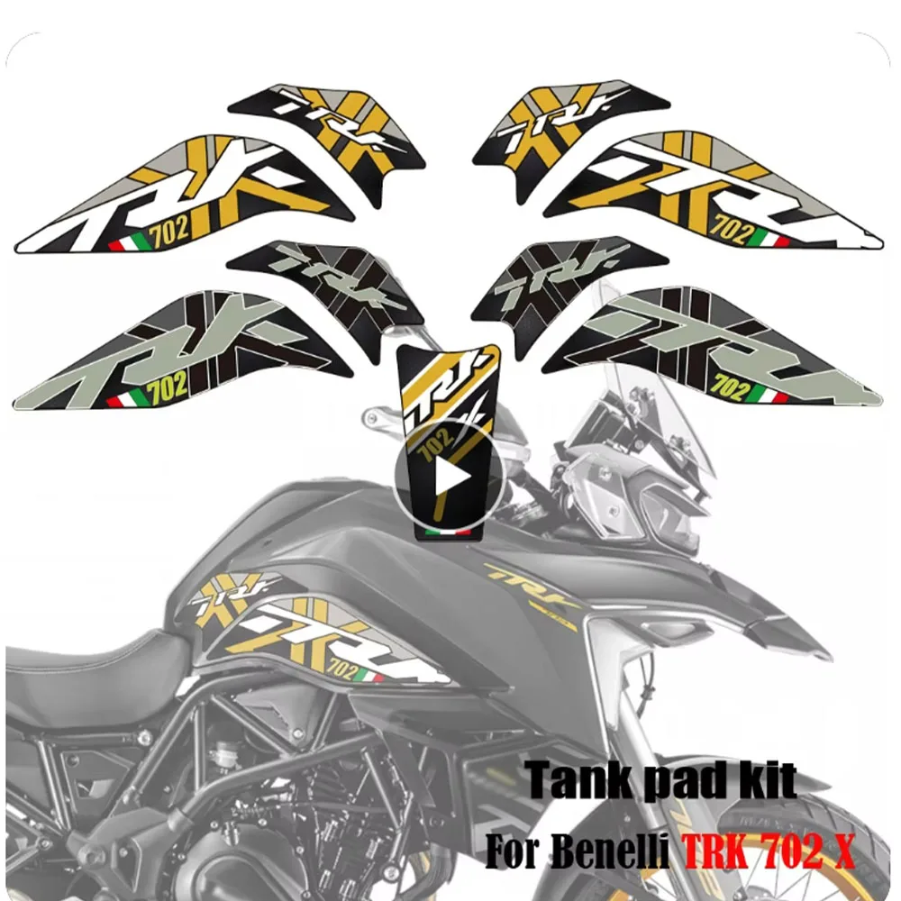 Motorcycle Tank Sticker Pad Non-slip Side Fuel Rubber Waterproof Stickers For Benelli TRK 702 X 702X Adventure 2023 2024