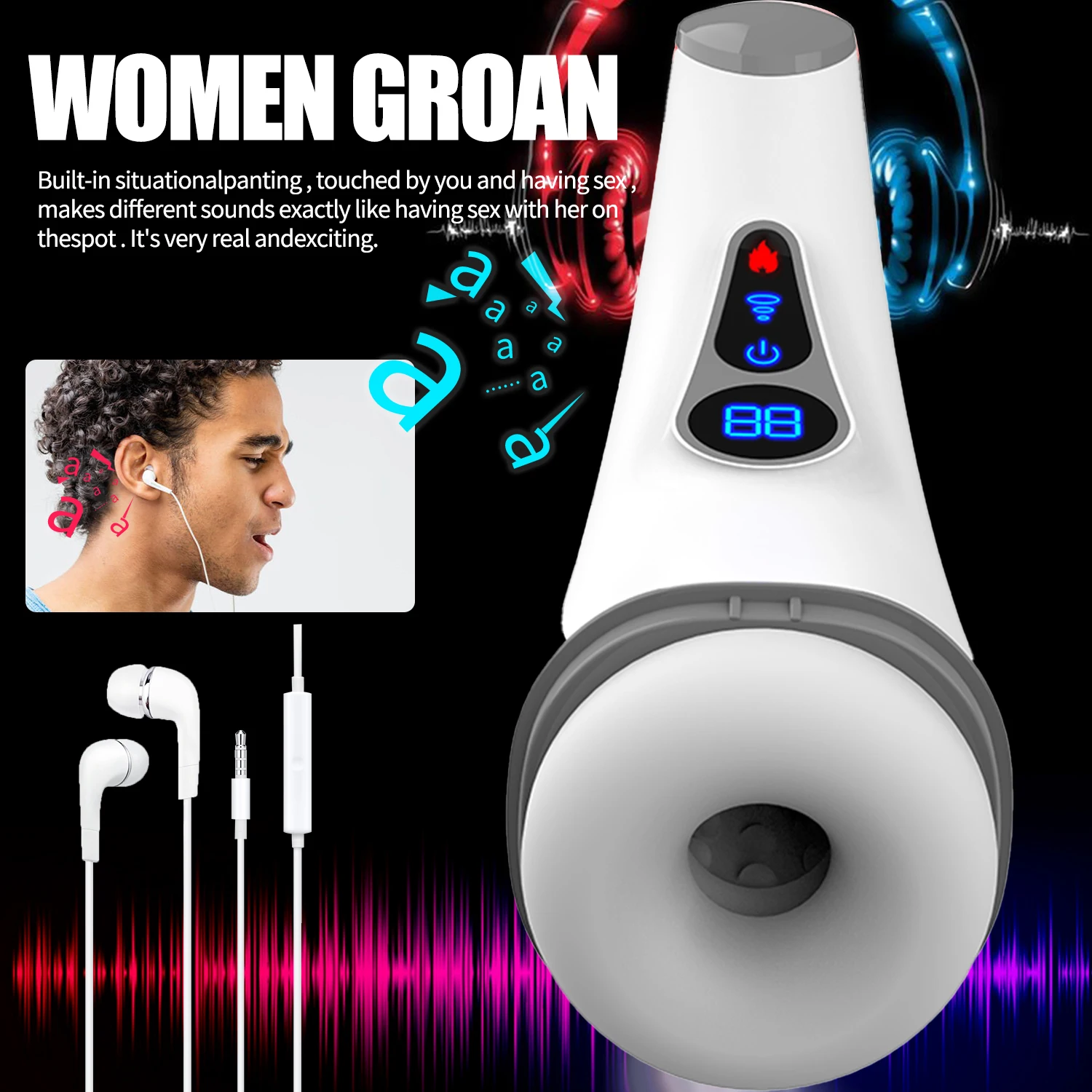 Male Automatic Sucking Masturbation Cup Heating Vagina Vibrating Machine Blowjob Male Pussy Sex Toys for Men for Goods Adults 18