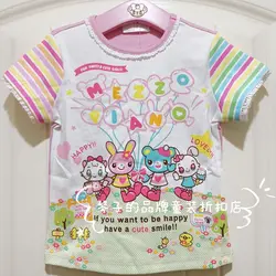 Japanese Mp Cute Cartoon Printed Cotton Short Sleeved T-shirt Summer Sweet Fairycore Daughter Clothing Y2k Kids Clothes Girls