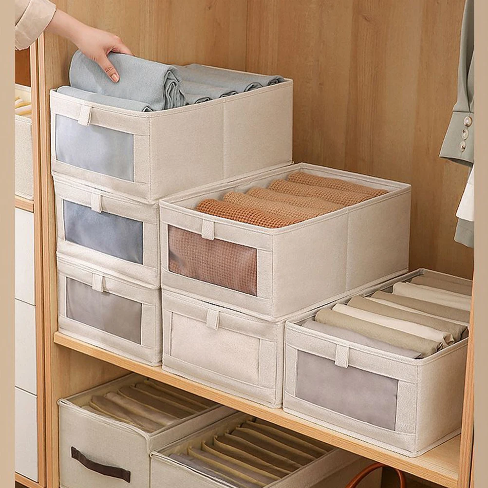 

Large Fabric Storage Basket Cotton Linen Closet ganizer Folding Clothes Container Bin Home Decor Premium Material Kids