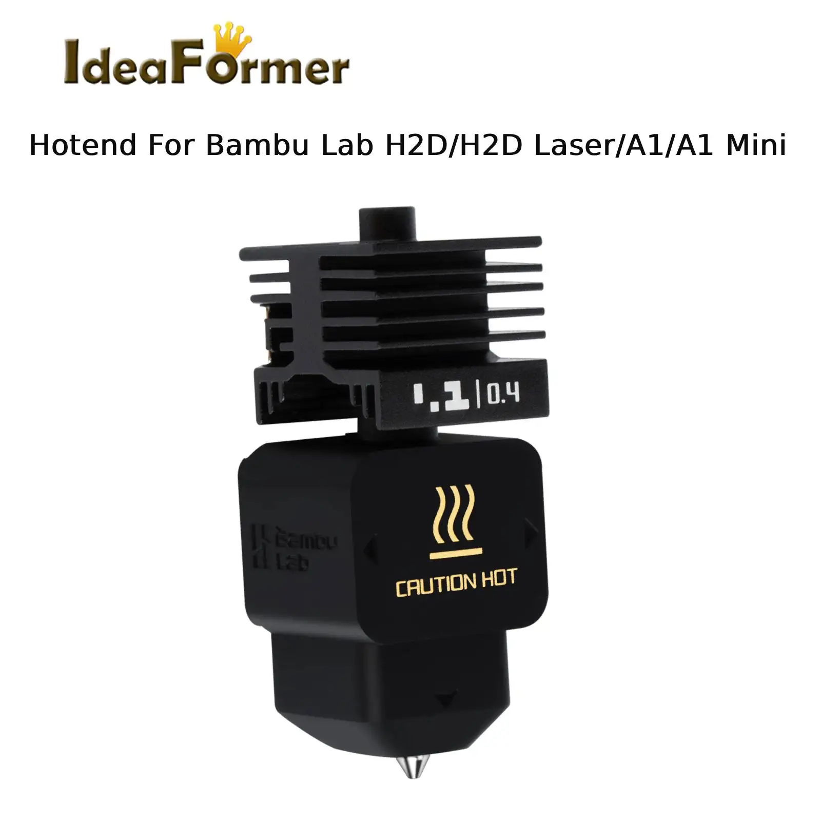 

0,4 мм H2D Hotend Печатающая головка Hot End Kit Обновление экструдера Высокотемпературное сопло из закаленной стали с силиконовым чехлом