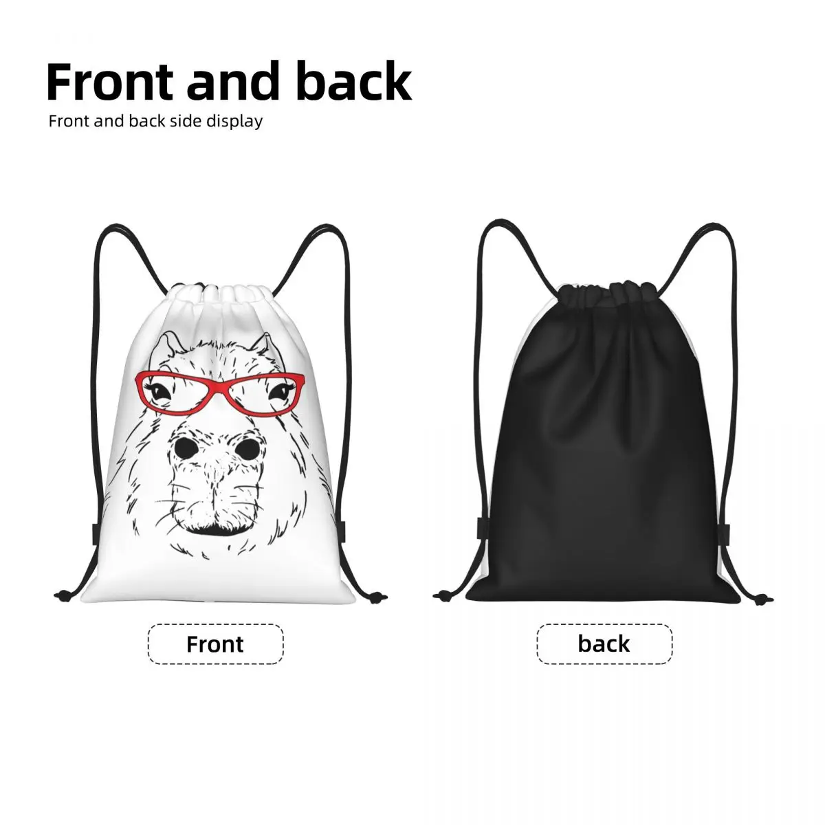 Brille Capybara niedlichen Kordel zug Rucksack Fitness studio Sport Sackpack String Tasche für die Übung