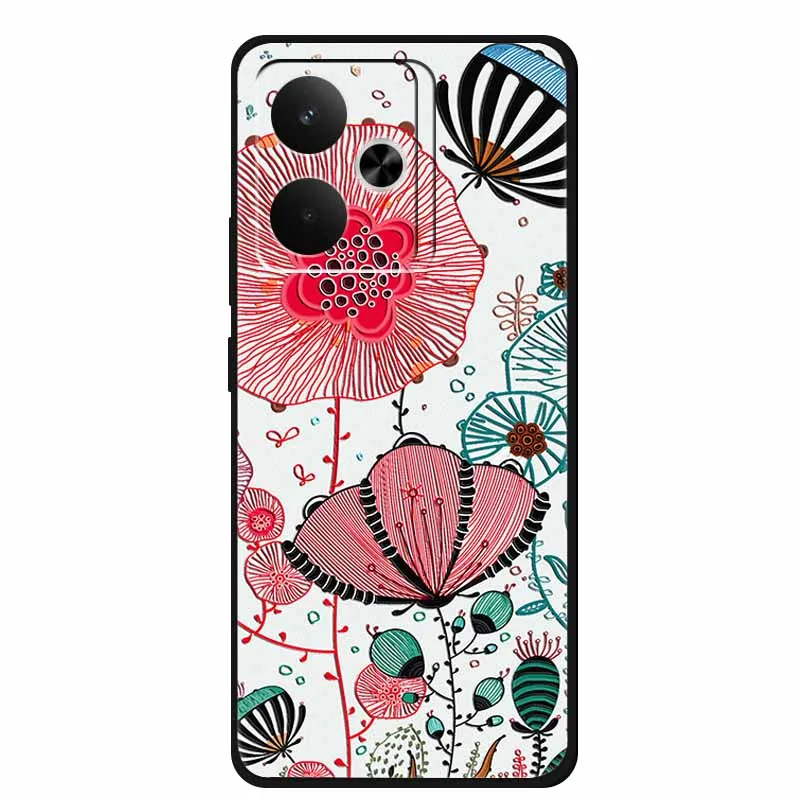 3D Flowers Emboss Fundas For Realme GT7 case GT 7 Soft Silicone Phone Cases For Realme GT 7T Case Mobile phone Shockproof Shell view 6