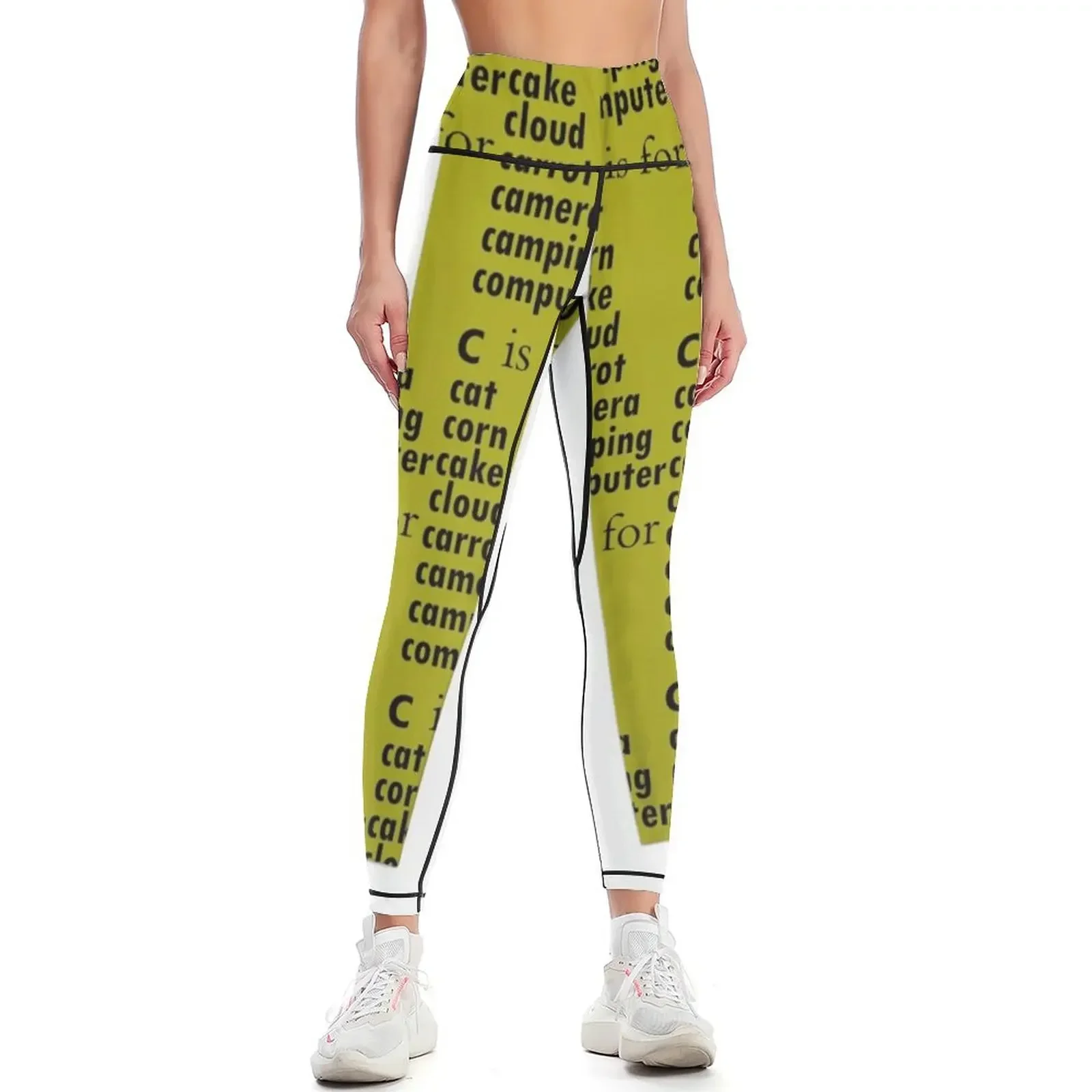 

The C is for Cat: Funny Alphabet Design Art Leggings for physical trousers Women sportwear Womens Leggings